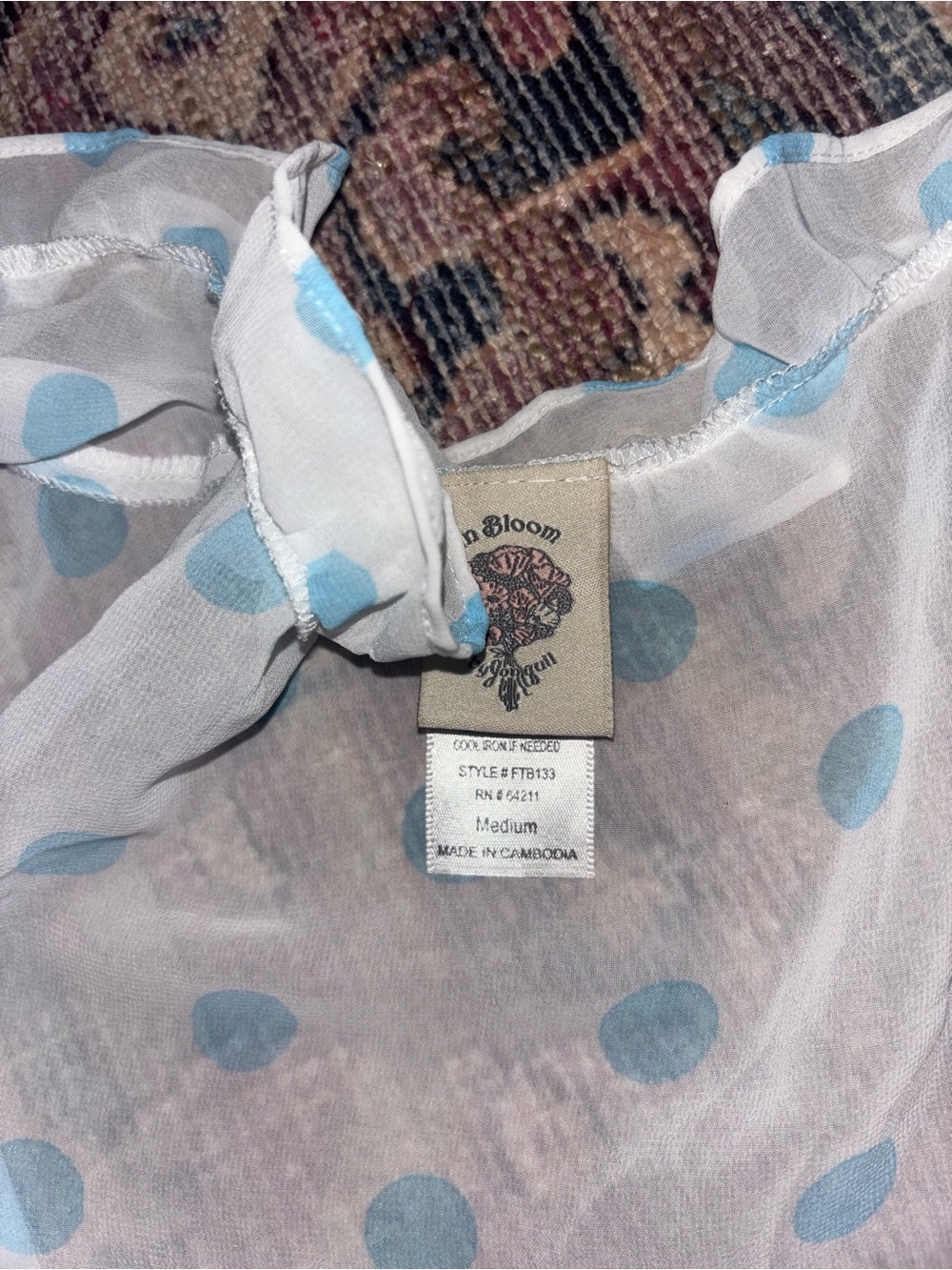 Sheer Ruffled Polka Dot Robe - Light Blue - Picture 2 of 3